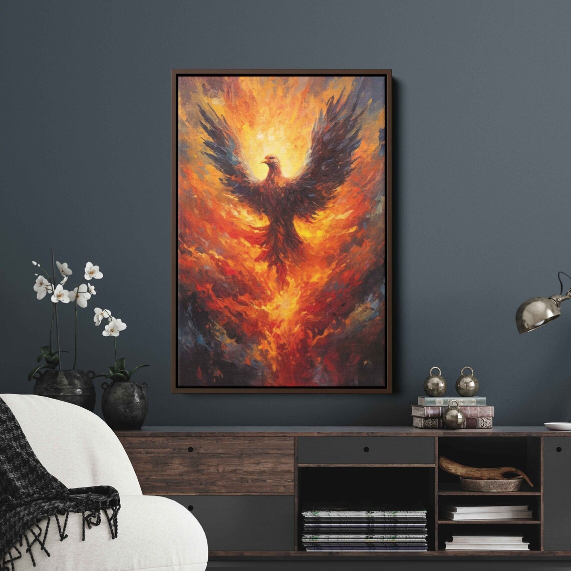 Phoenix Rising Acrylic Painting Wall Art Print - Image 3