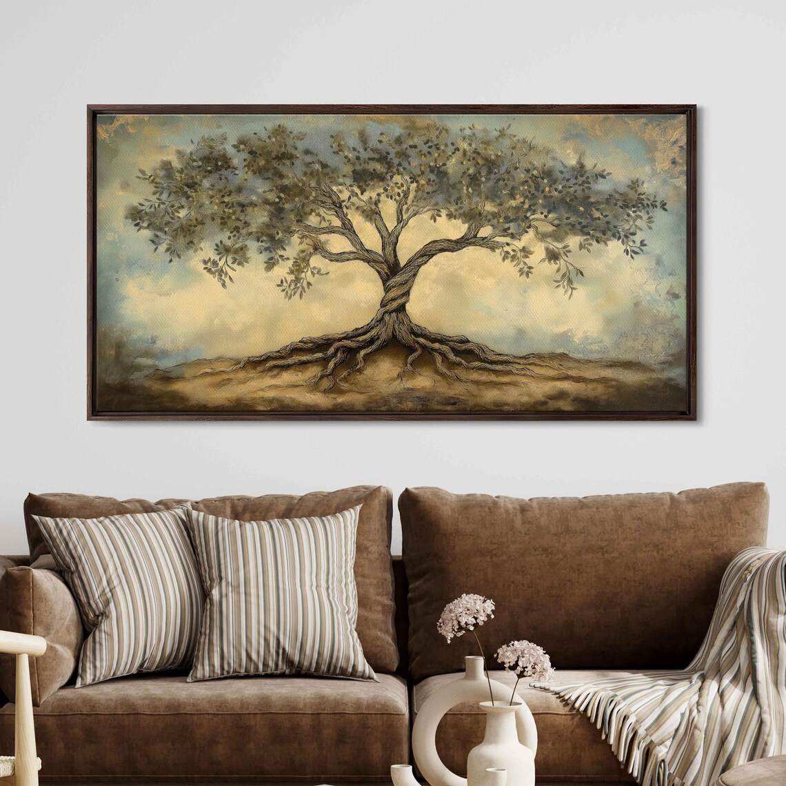 Tree Of Life With Elegant Roots Wall Art Print Vintage Earth Toned Design - Image 3