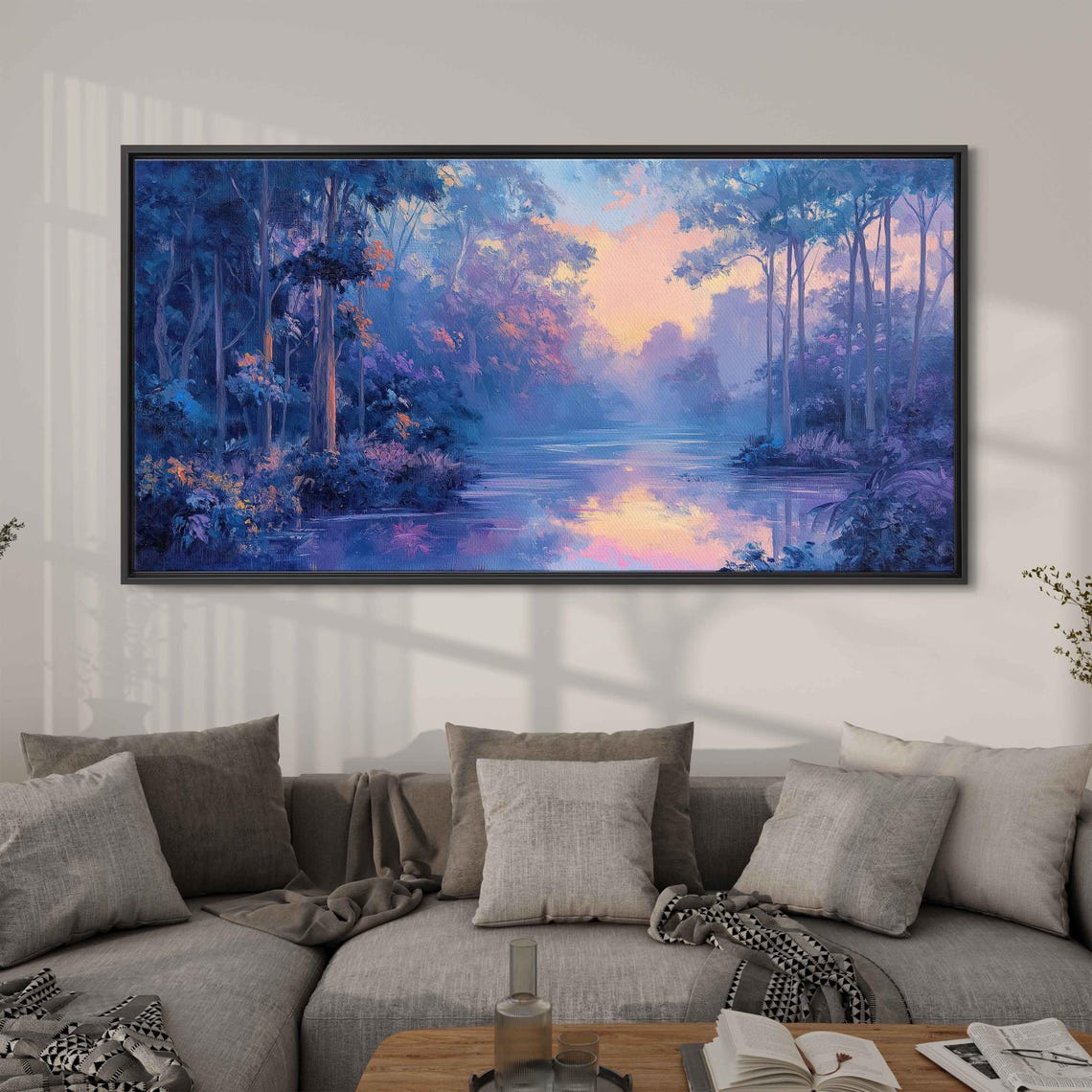 Enchanted Forest At Dawn Misty Pastel River Dreamlike Art Poster - Image 3
