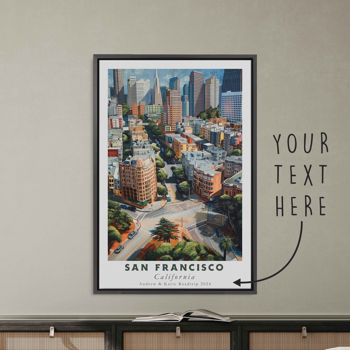 San Francisco California Steep Street City Houses Downtown View Poster - Image 3