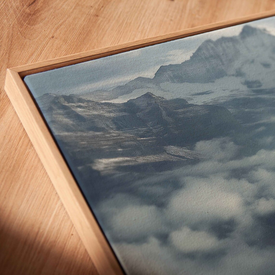 Mountain Hut Viewing Snow Mountain Range Wall Art Print Ready To Hang - Image 2