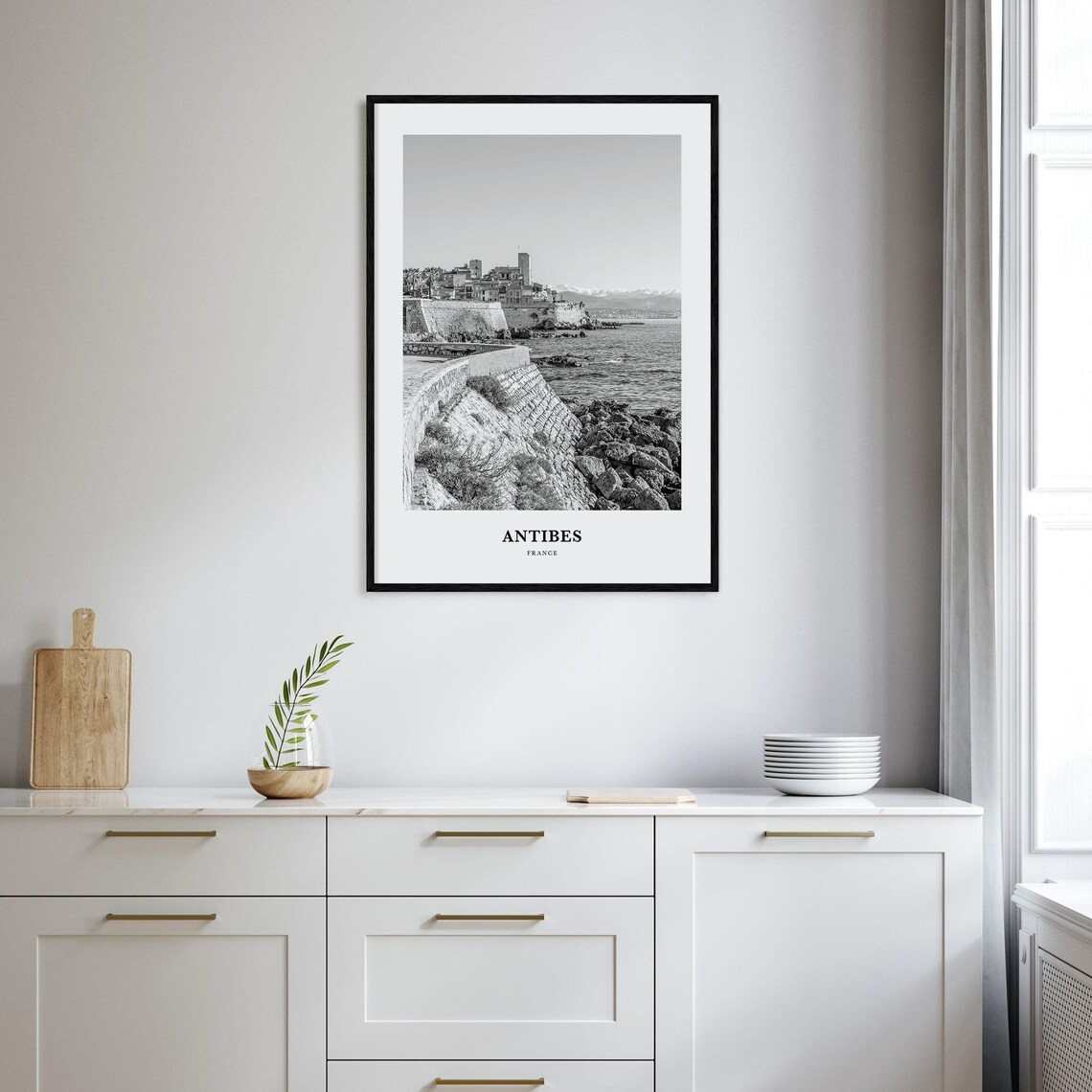 Antibes France Riviera Old Town Seawall Mediterranean View Poster - Image 2