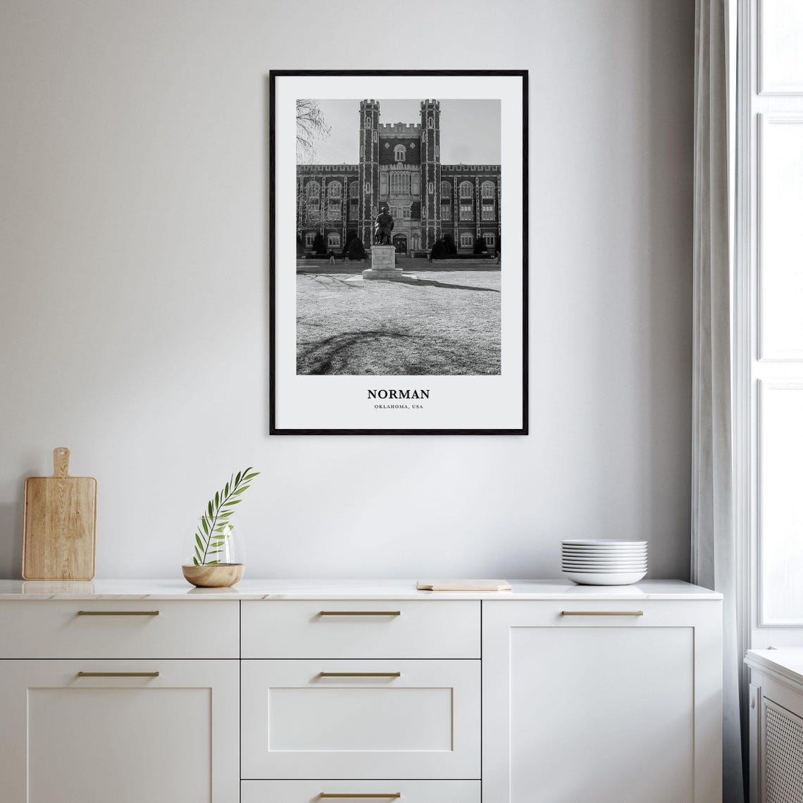Norman Oklahoma Historic Collegiate Gothic Campus Building Poster - Image 2