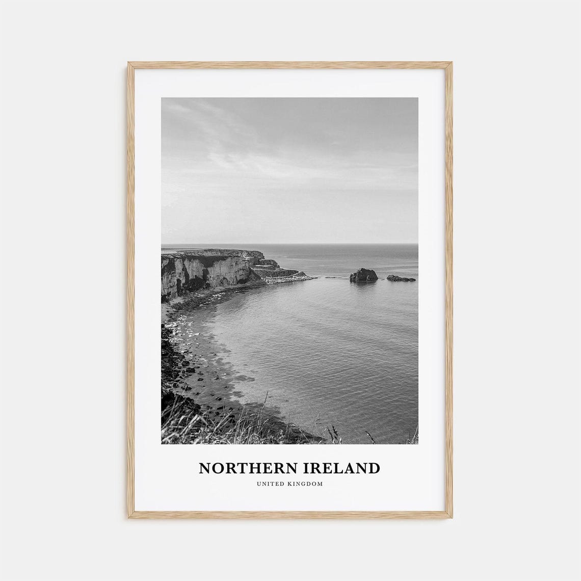 Northern Ireland Rugged Sea Cliffs and Coastal Landscape Poster