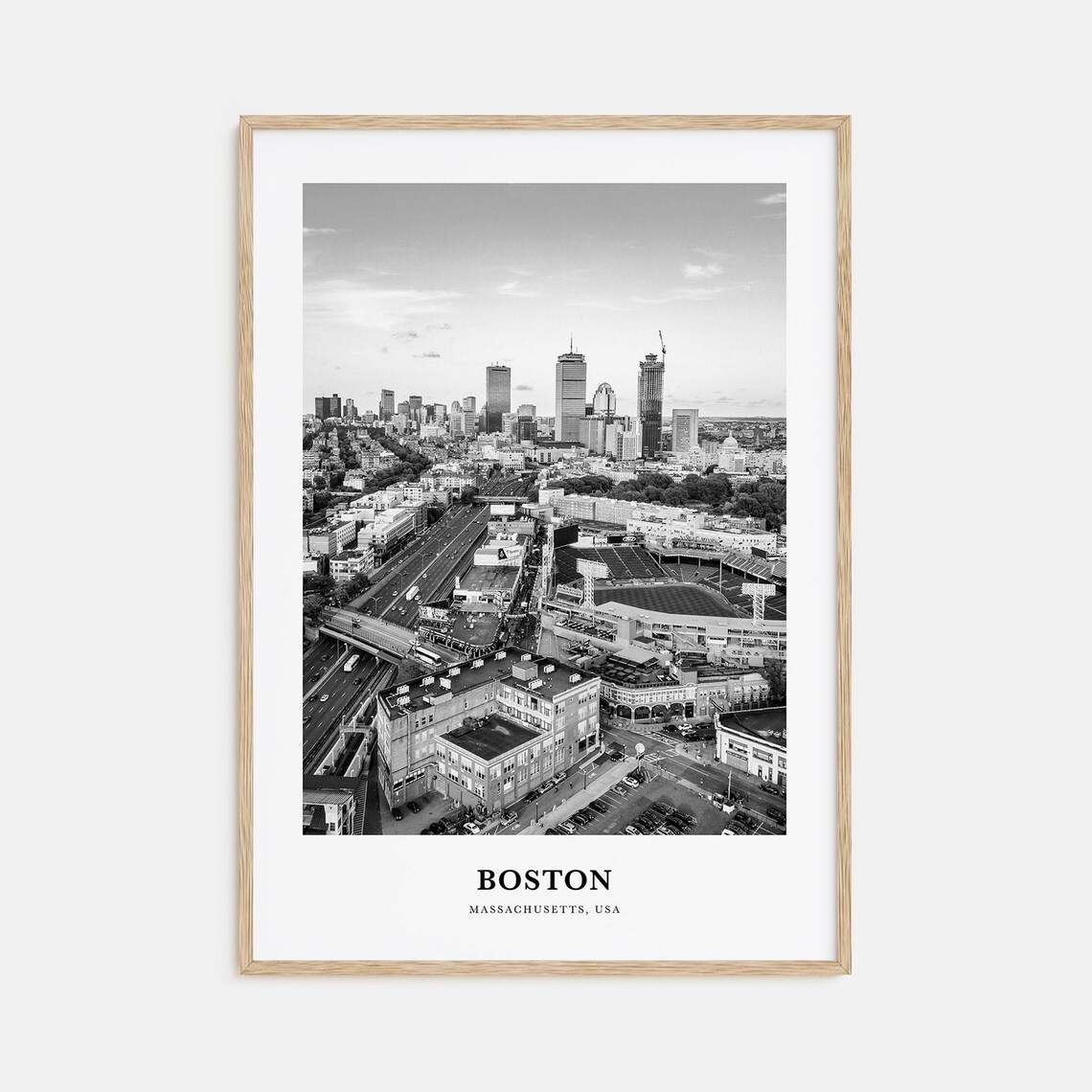 Boston Massachusetts Aerial View Above Fenway Park and Back Bay Poster