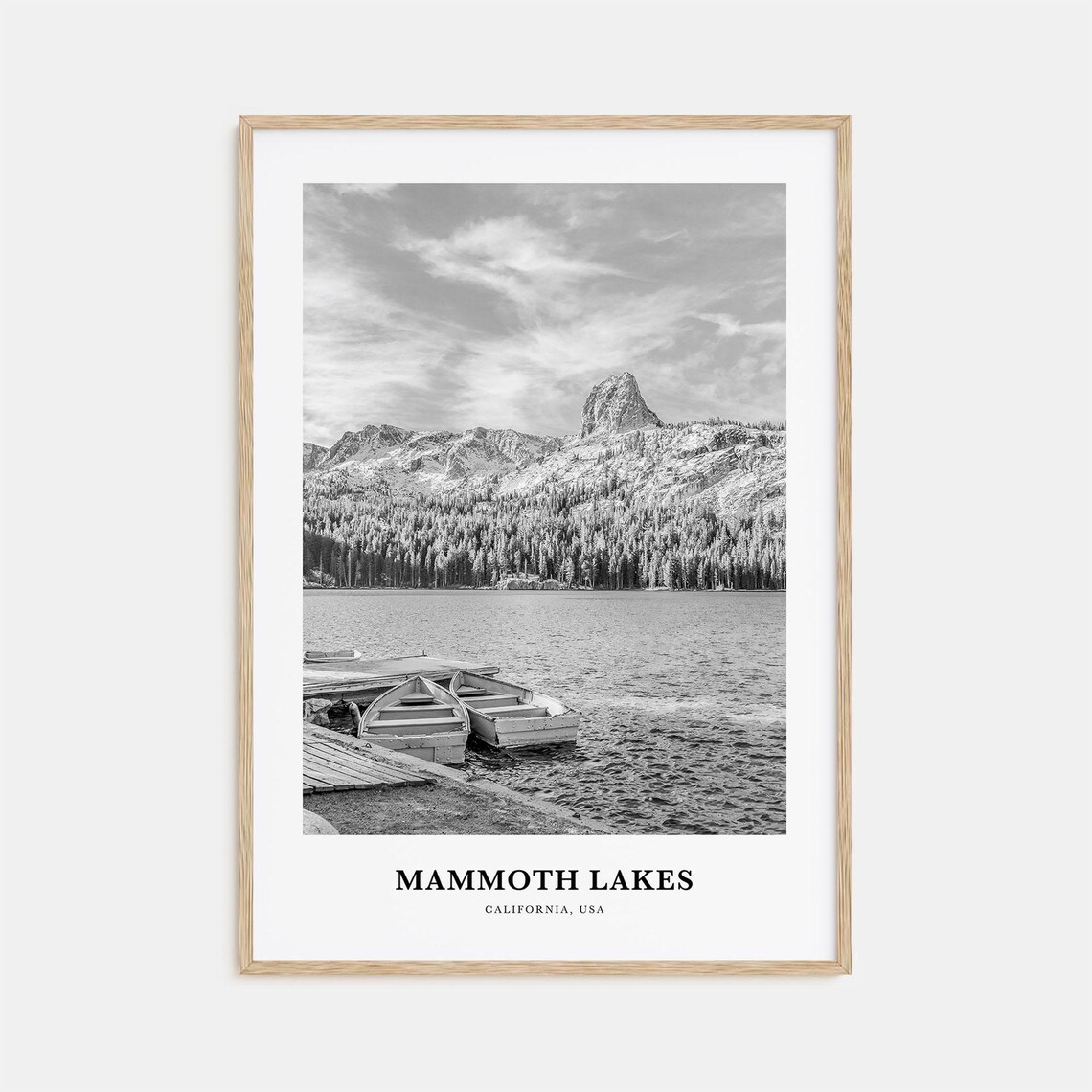 Mammoth Lakes California Boats on the Alpine Lake Shore Poster