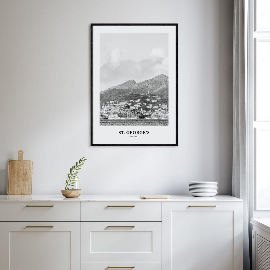 St. George's Grenada Harbor Marina Hillside Town Photo Poster - Image 2