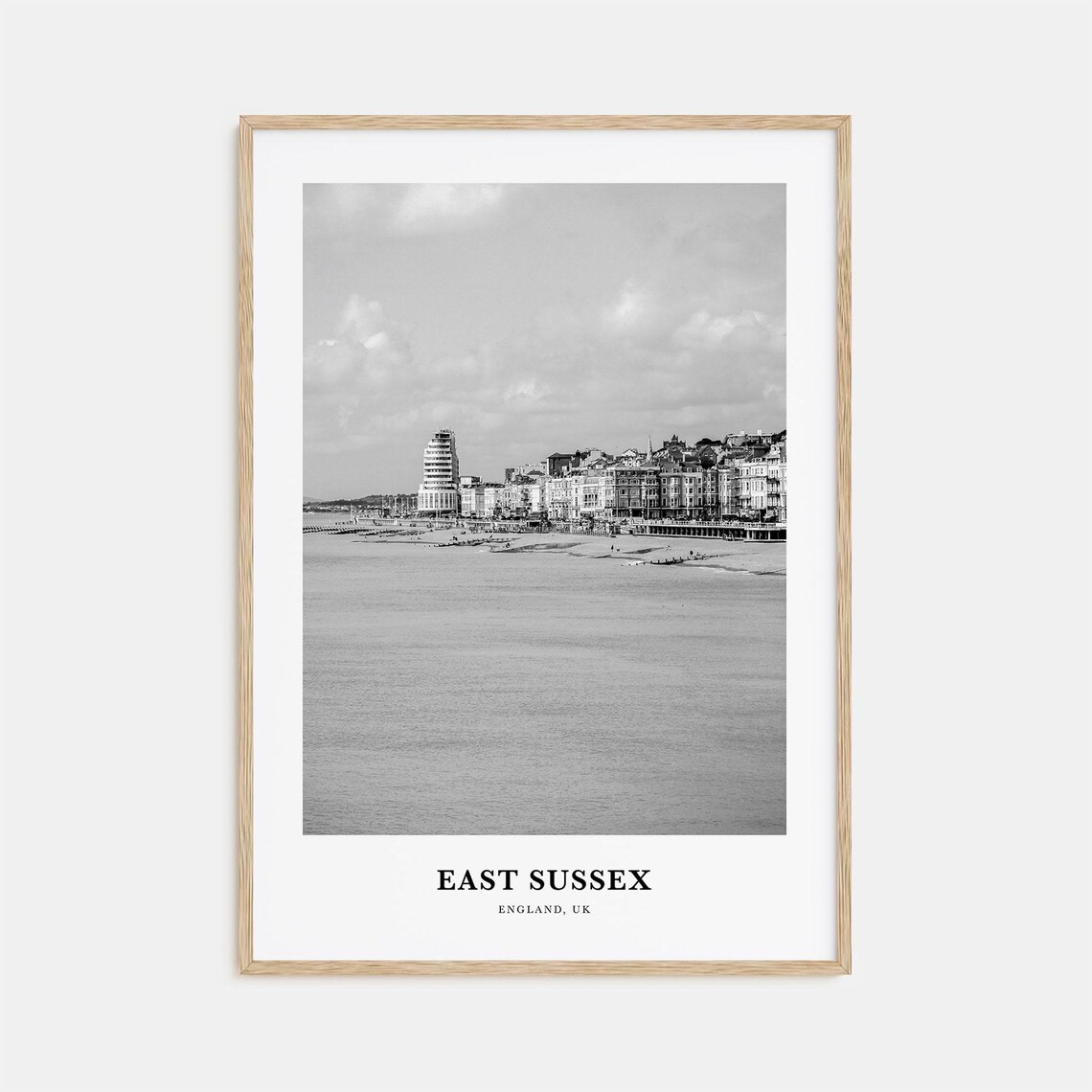 East Sussex England Brighton Seafront Black and White Poster