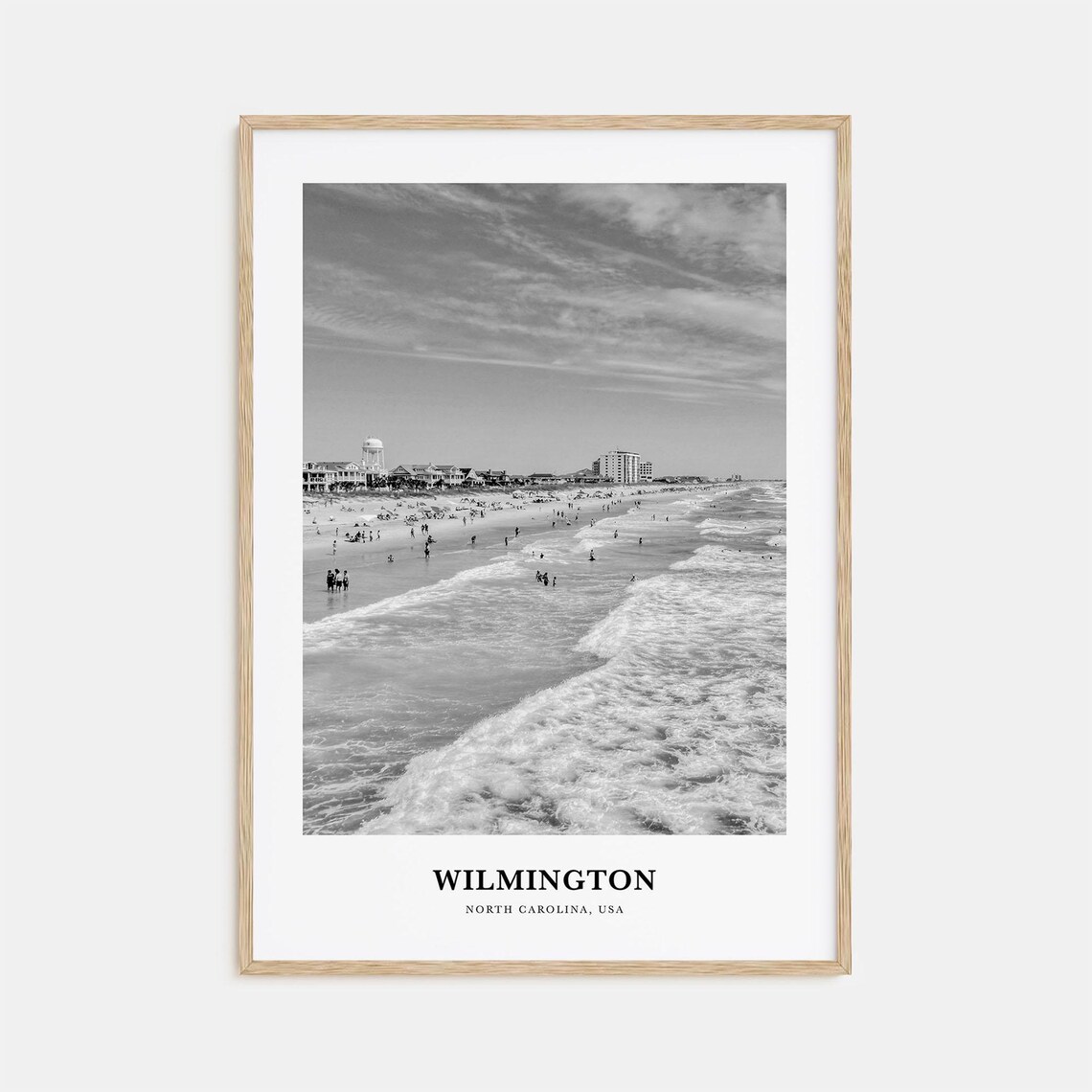Wilmington North Carolina Beach Ocean Waves Aerial Shoreline Poster