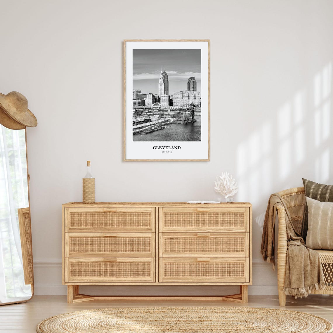 Cleveland Wall Art No 3 Cleveland Wall Decor Cleveland Poster Cleveland Home Decor Cleveland Travel Gift Cleveland Travel Print - Image 3