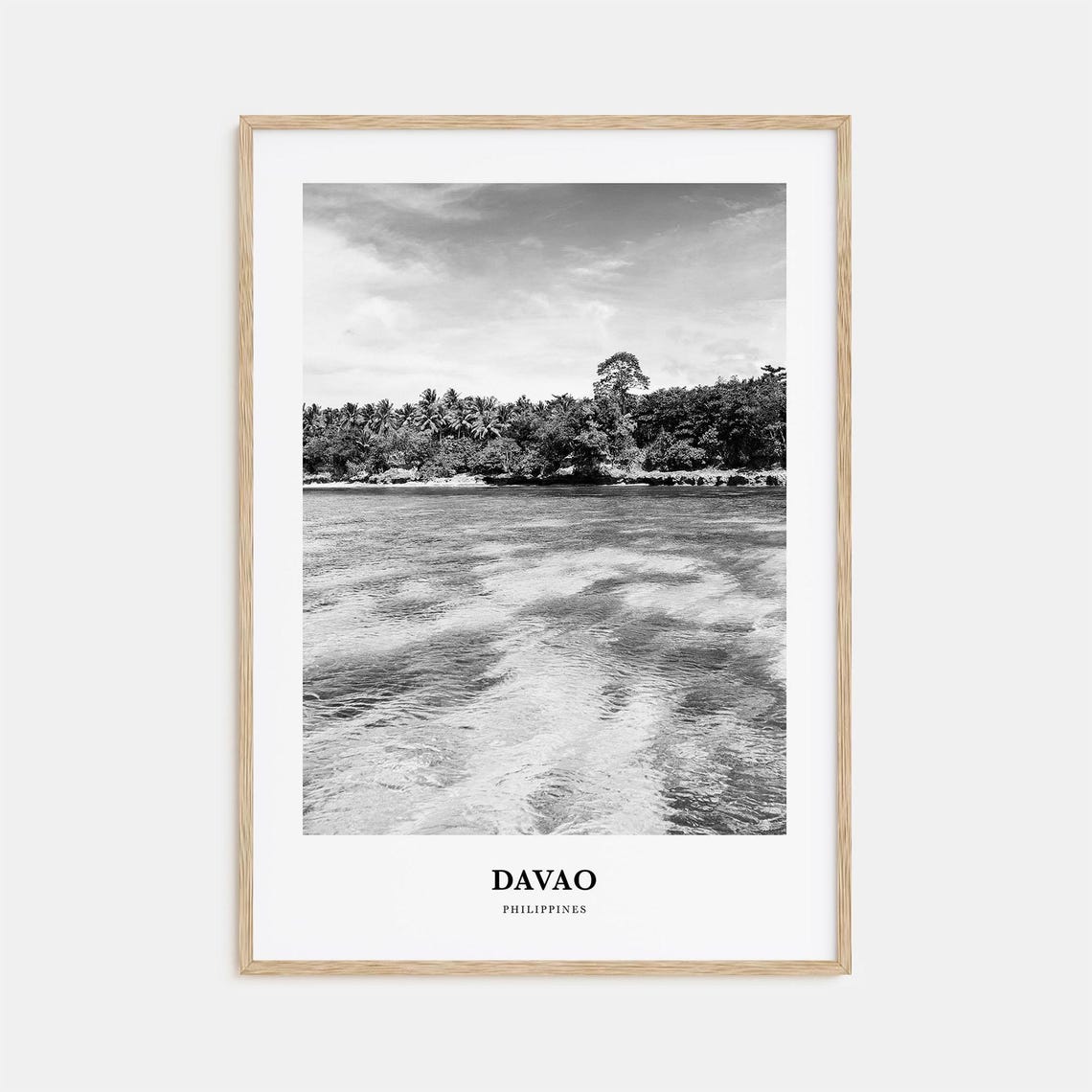 Davao Philippines Tropical Shoreline Palm Trees Beach View Poster