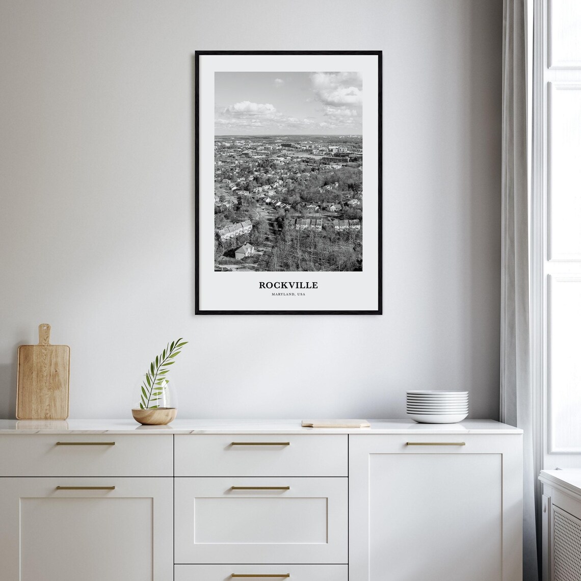 Rockville Maryland Aerial Suburban Neighborhood Travel Poster - Image 2