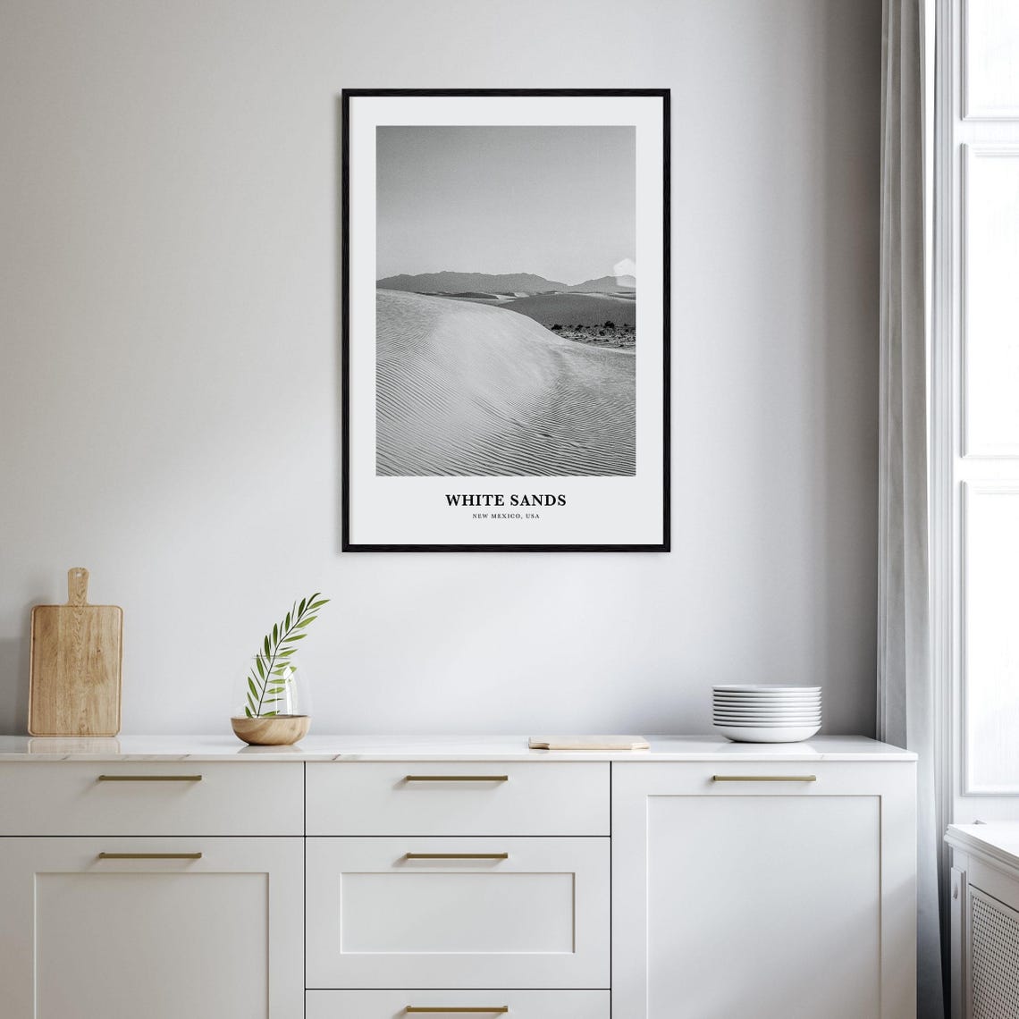 White Sands New Mexico Desert Dunes Rippled Sand Landscape Poster - Image 2