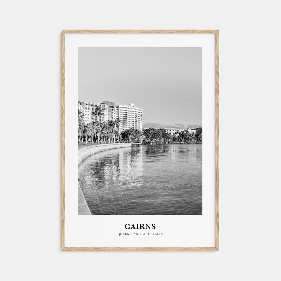 Cairns Queensland Australia Esplanade Waterfront Monochrome Poster