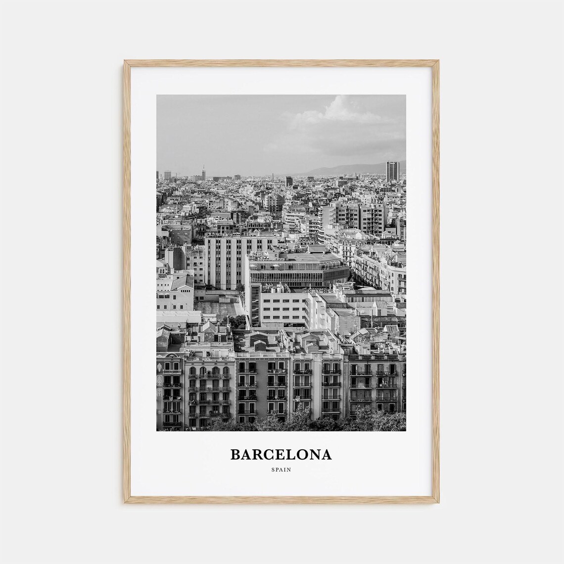 Barcelona Spain Sweeping Aerial View Over The City Skyline Poster