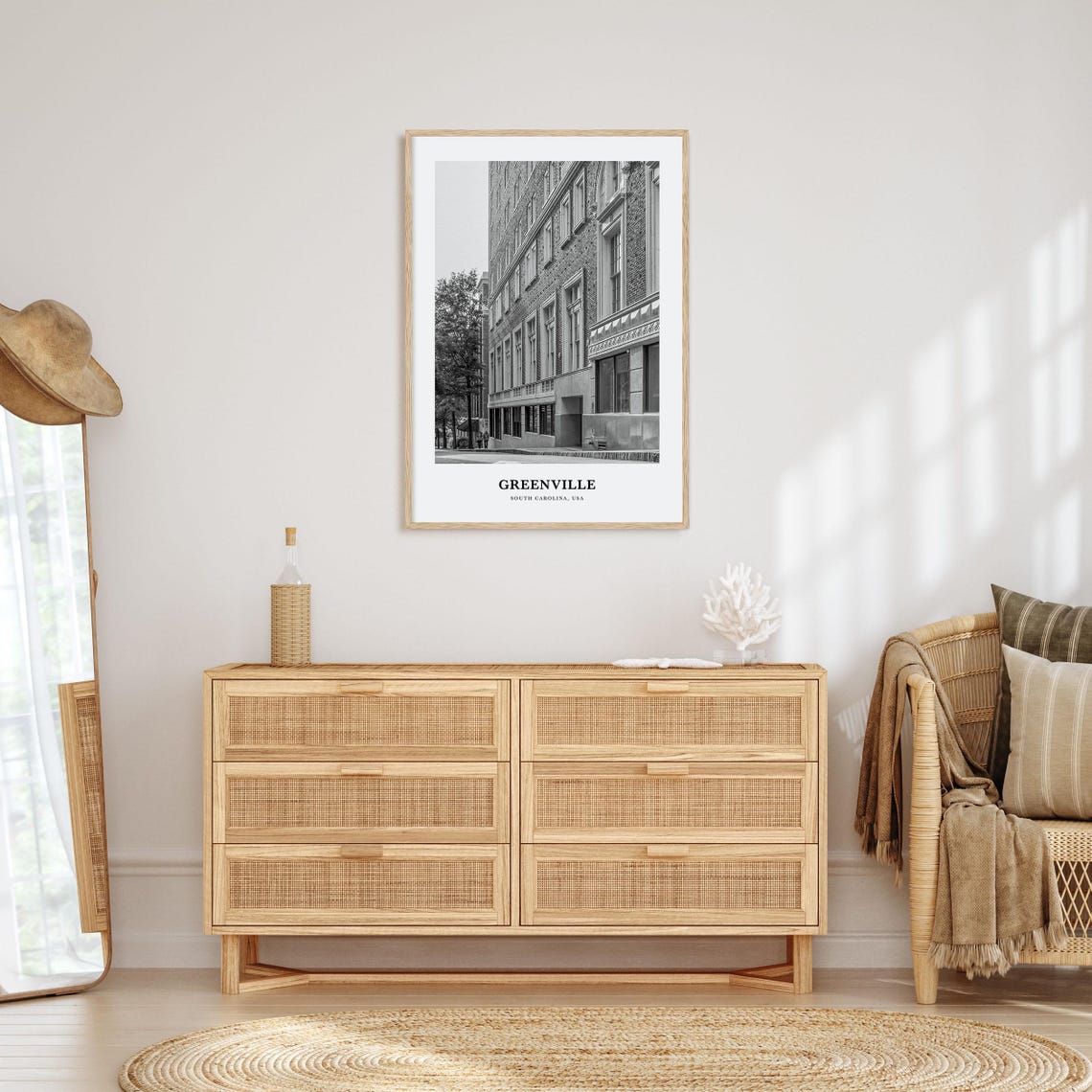 Greenville Wall Art No 1 Greenville Wall Decor Greenville Poster Greenville Home Decor Greenville Travel Gift Greenville Travel Print - Image 3