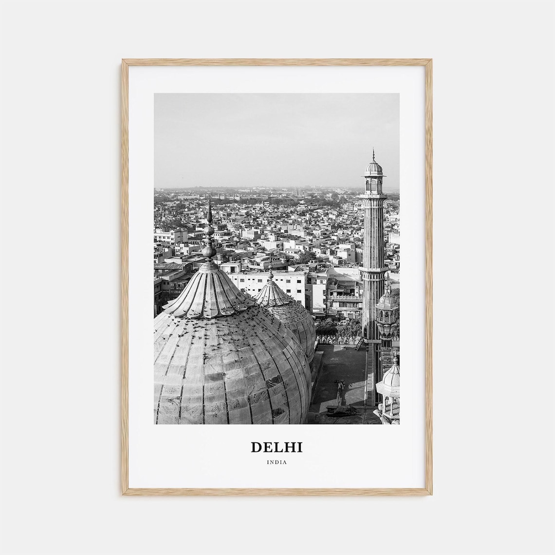 Delhi India Jama Masjid Domes Old City Skyline View Photo Poster