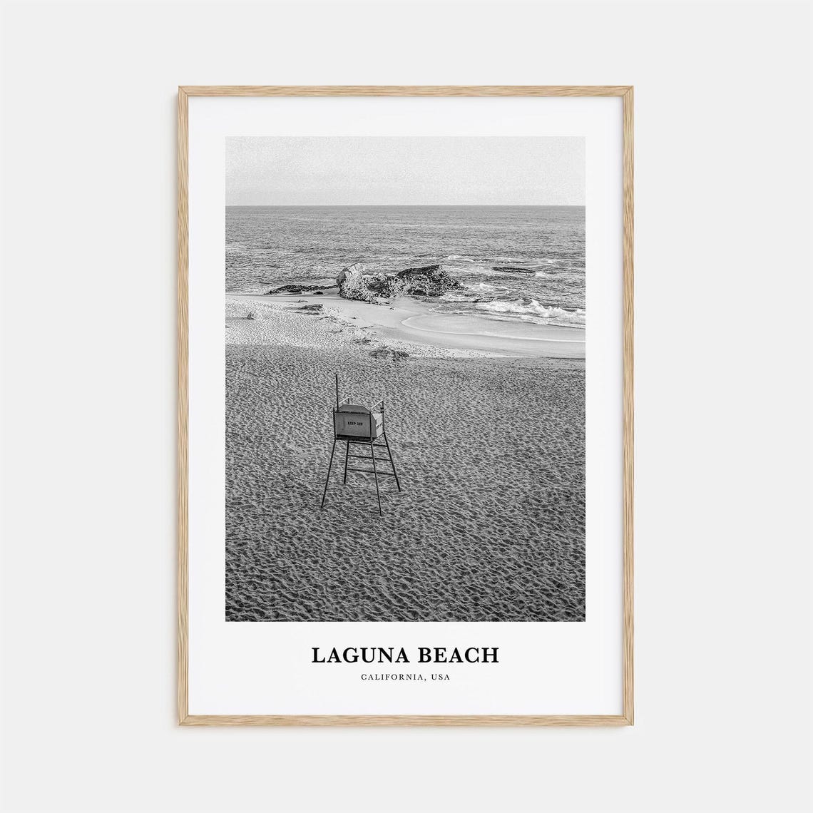 Laguna Beach Lifeguard Tower Black And White California Shore Poster