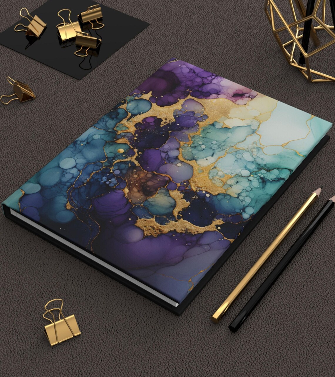 Abstract Alcohol Ink Journal, Matte Notebook Diary