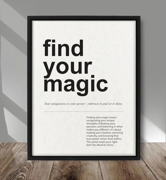 Find Your Magic Definition, Inspirational Poster