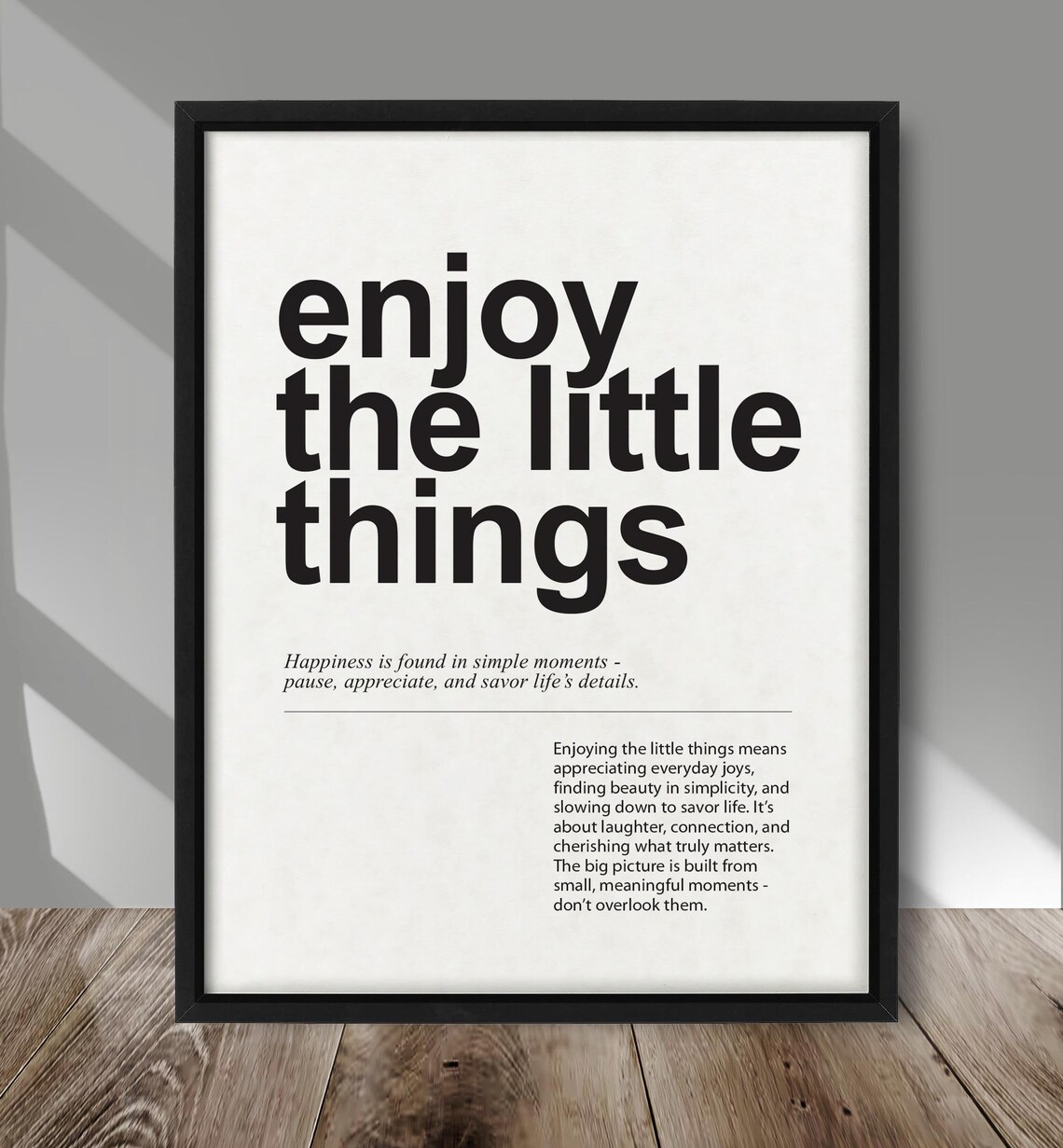 Enjoy the Little Things Minimalist Motivational Quote Poster