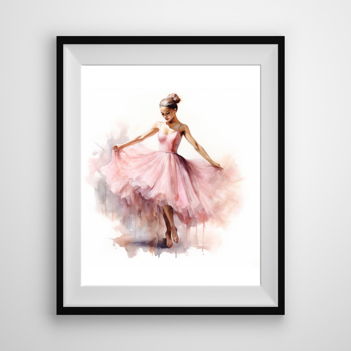 Ballerina Girl Watercolor Painting Wall Art Instant Ballerina Print Ballerina Wall Art Valentine - Image 5
