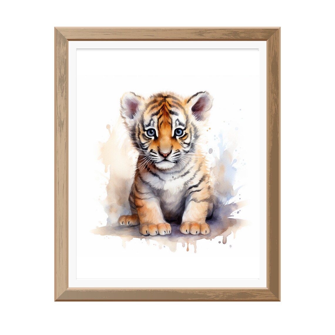 Baby Tiger Cub Watercolor Cute Safari Animal Nursery Art Print - Image 5