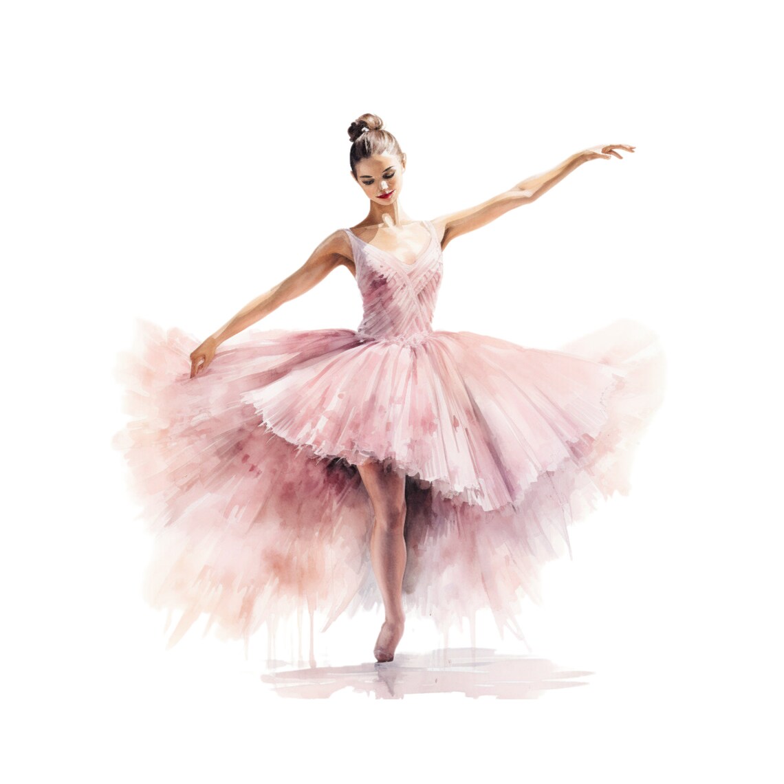 Ballerina Girl Watercolor Painting, Dance Art Print