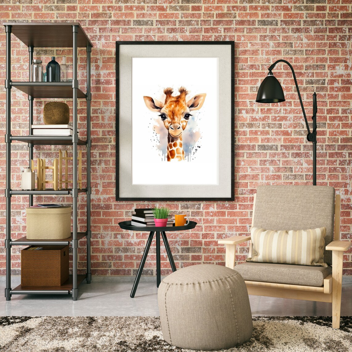 Baby Giraffe Art Print, Animal Nursery Decor - Image 3