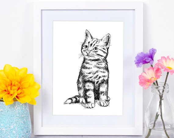 Pet Lover Gift Kitten File Cat Poster Kids Wall Art Nursery Decor Cute Animals Cat Lover Gift Nursery Wall Hanging