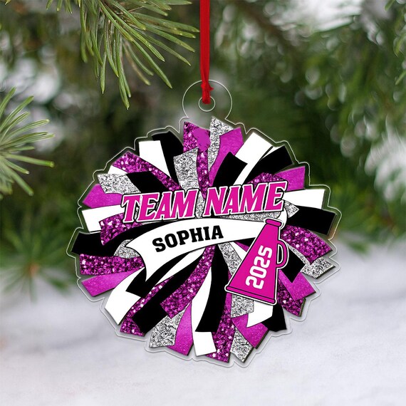 Personalized Cheerleading Christmas Ornament 2025 Custom Name Cheer Gift Poster