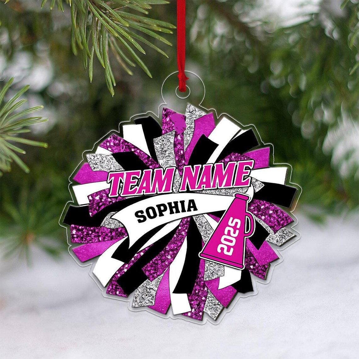 Personalized Cheerleading Christmas Ornament 2025 Custom Name Cheer Gift Poster