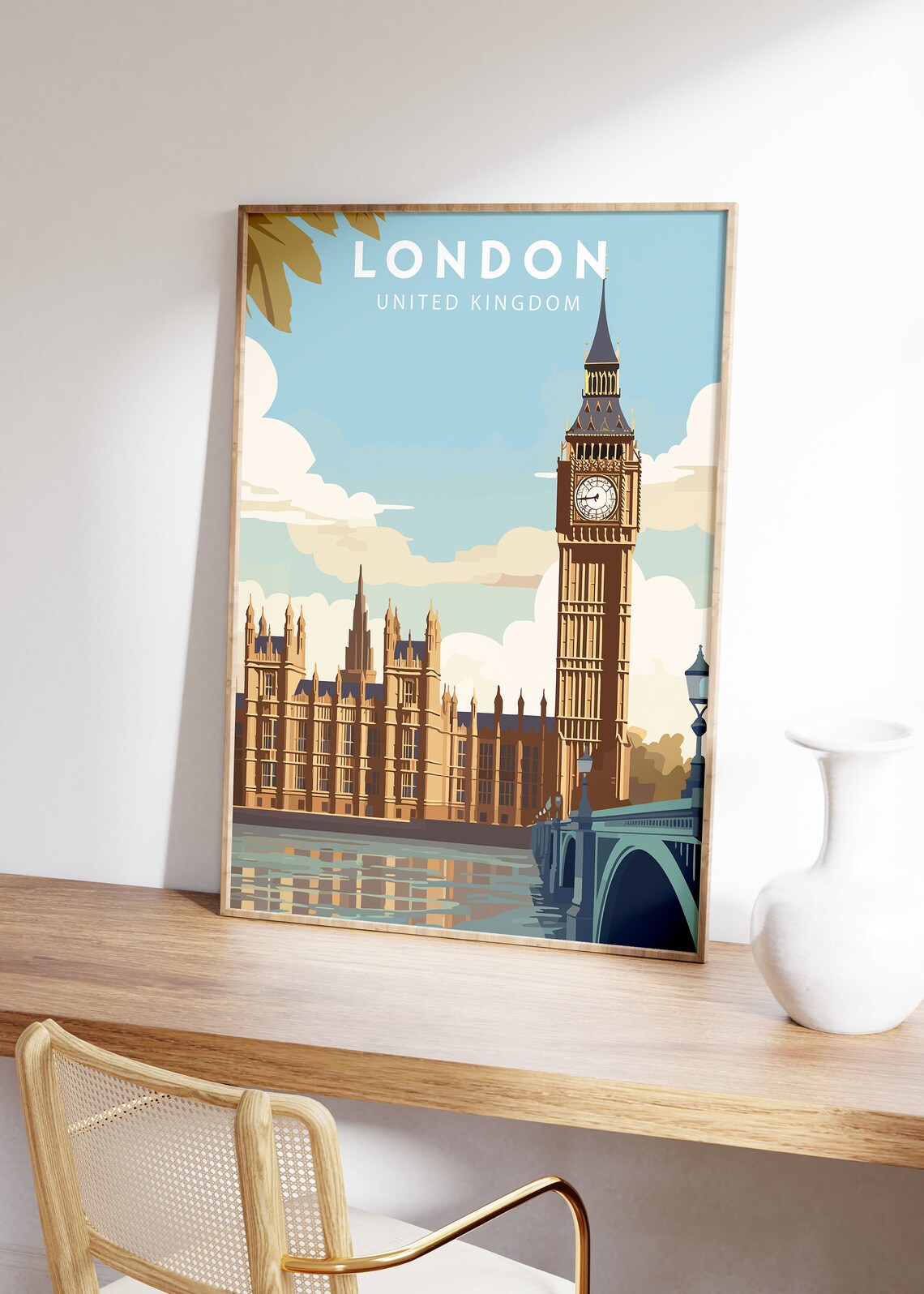 London Big Ben Houses of Parliament Daytime View Travel Poster - Image 3