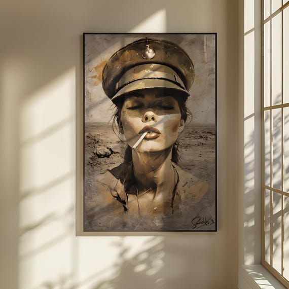Western Smoking Art Print Cowboy Wall Art In Vintage Style Minimalist Western Poster Masculine Decor