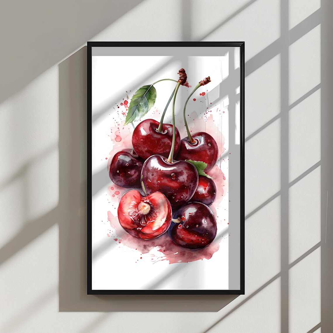 Cherry Art Print, Fresh Kitchen Dining Room Decor