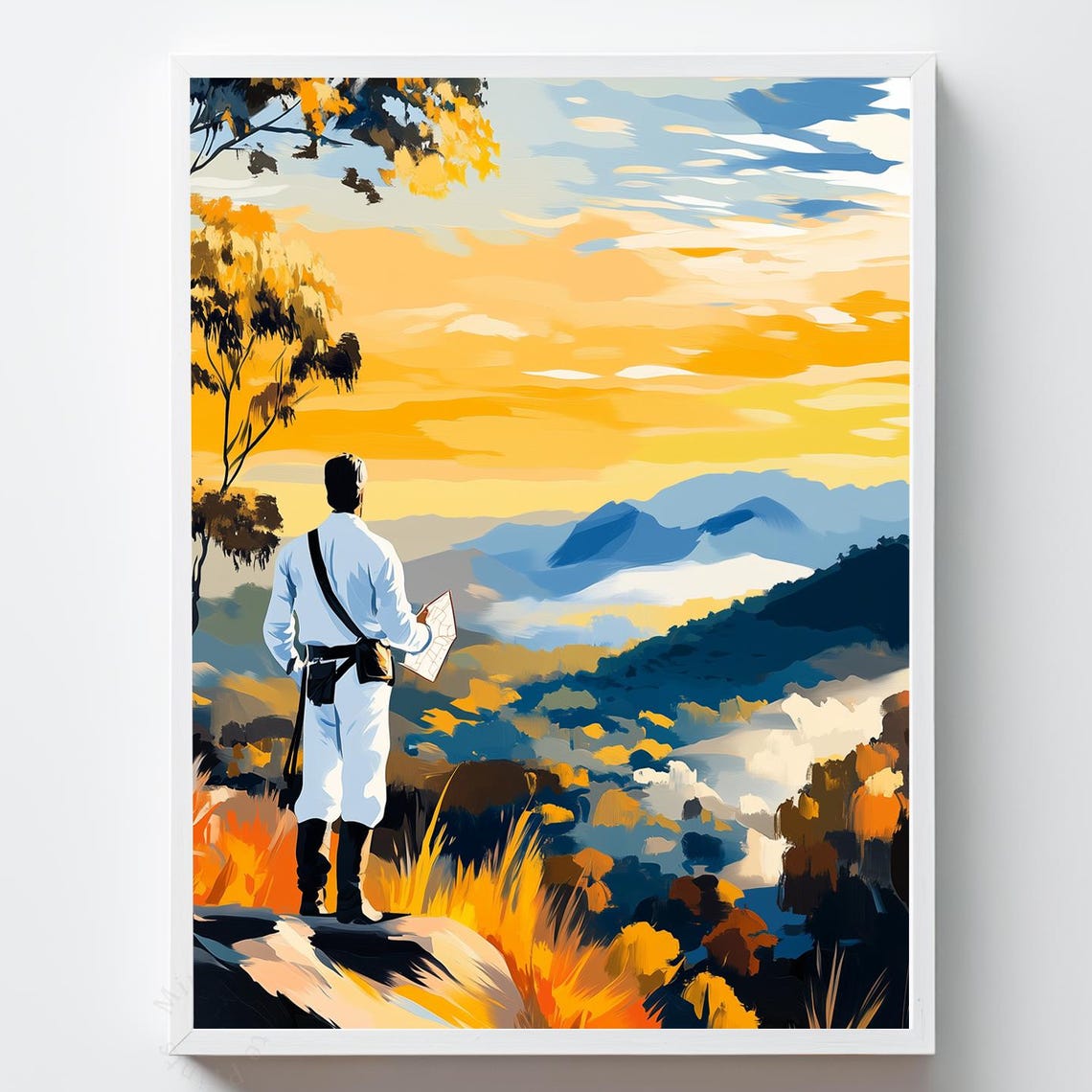 Jungle Explorer Art Print Misty Mountain Valley Landscape