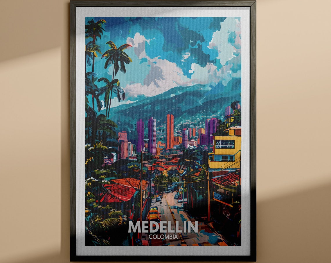 Medellin Print Medellin Travel Poster Colombia Wall Art Print Colombia Home Decor Travel Wall Art Decor Unique City Poster