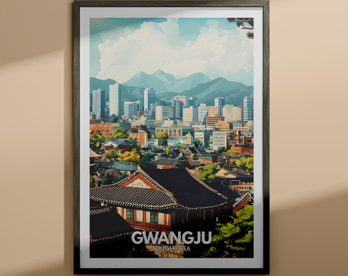 Gwangju Print Gwangju Travel Poster South Korea Wall Art Print South Korea Home Decor Travel Wall Art Decor Unique City Poster
