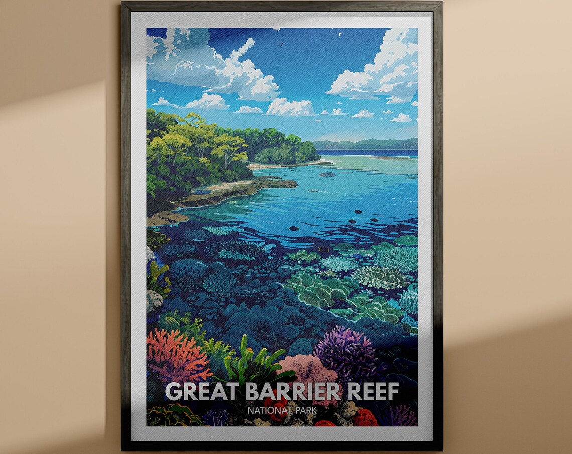 Great Barrier Reef Australia Coral Reef National Park Ocean Poster