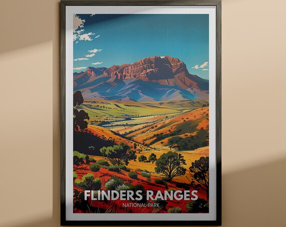 Flinders Ranges National Park Red Cliffs Sunset Travel Poster