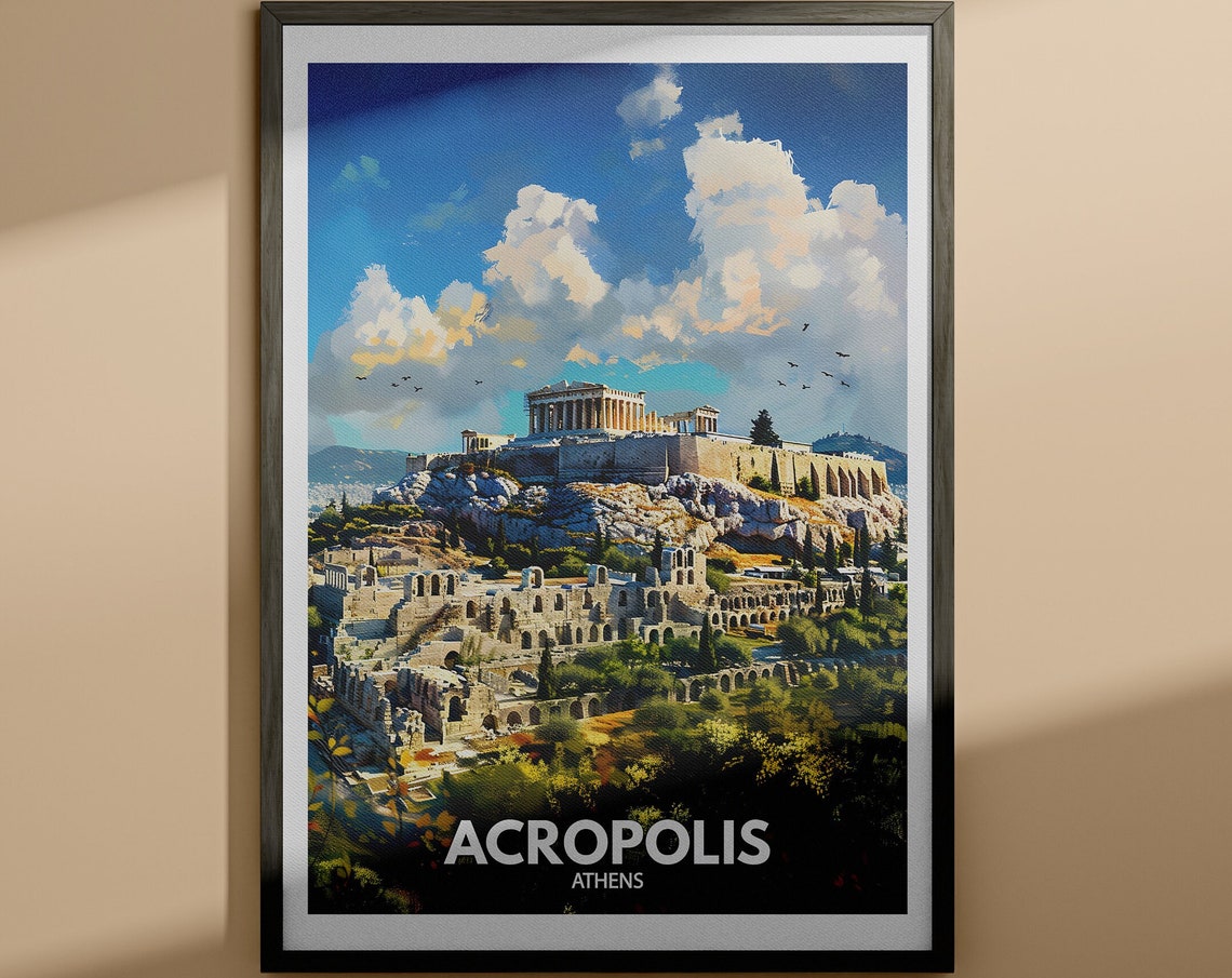 Athens Greece Acropolis Parthenon Ancient Ruins Travel Poster