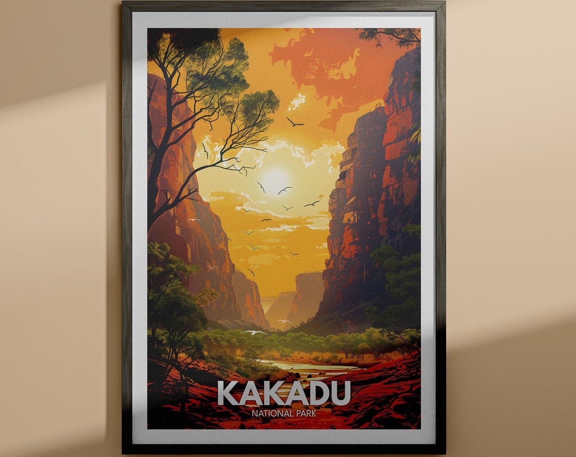 Kakadu National Park Sunset Outback Canyon Red Cliffs Poster