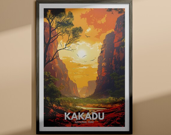 Kakadu National Park Sunset Outback Canyon Red Cliffs Poster