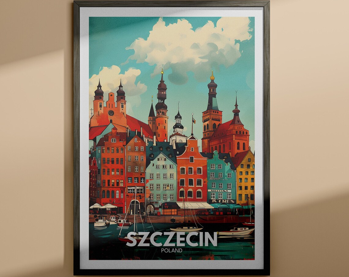 Szczecin Print Szczecin Travel Poster Poland Travel Wall Art Print Housewarming Gift City Wall Decor Poster Art Gifts
