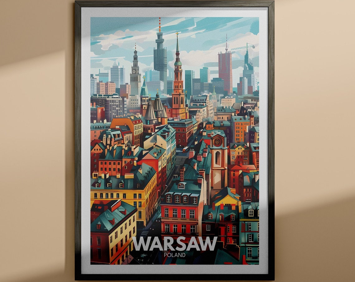 Warsaw Print Warsaw Travel Poster Poland Travel Wall Art Print Housewarming Gift City Wall Decor Poster Art Gifts