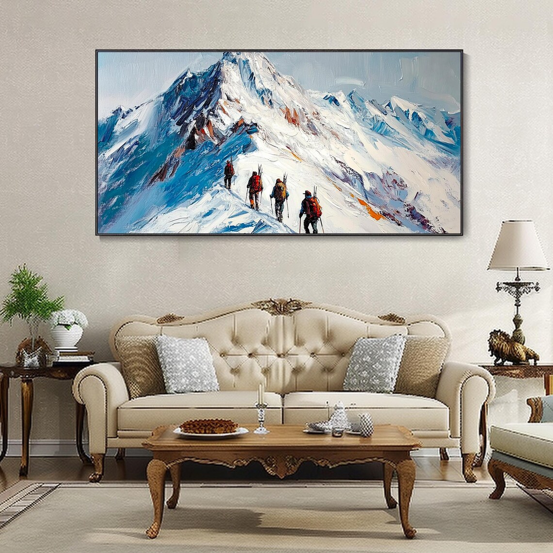 Abstract Mountains Oil Painting Wall Art Print - Image 3