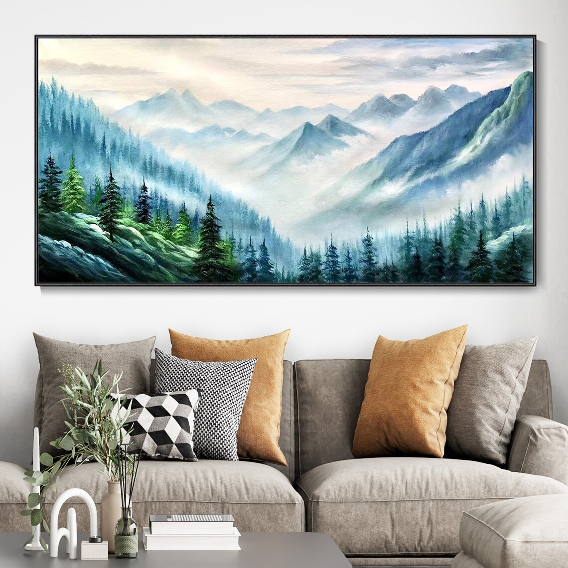 Modern Forest Home Painting Green Forest Scenery Texture Art Abstract Impressionist Art Original Living Room Decor Wall Art Personalized - Image 3