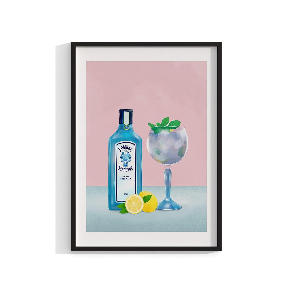Gin Cocktail Art, Modern Wall Art Print