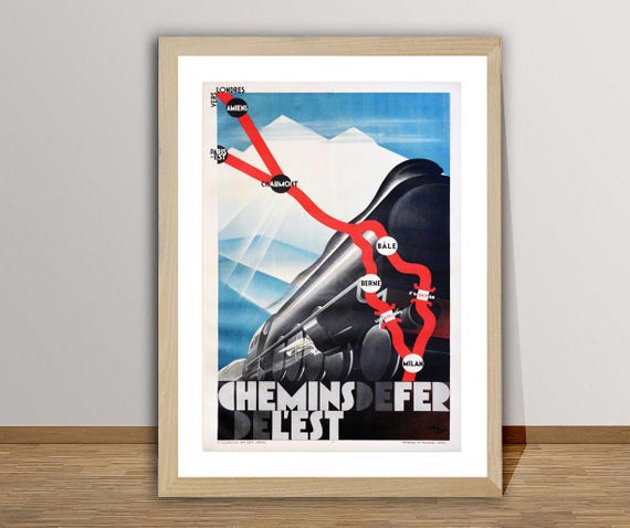 Chemins De Fer De Lest Vintage Travel Poster Retro Transport Poster Gift Idea Wall Decor