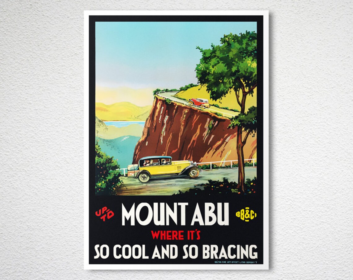 Up to Mount Abu So Cool and So Bracing Vintage India Travel Poster - Image 2